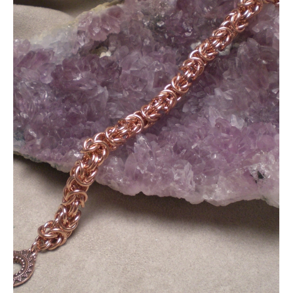 Chunky Copper Byzantine Chainmaille Bracelet