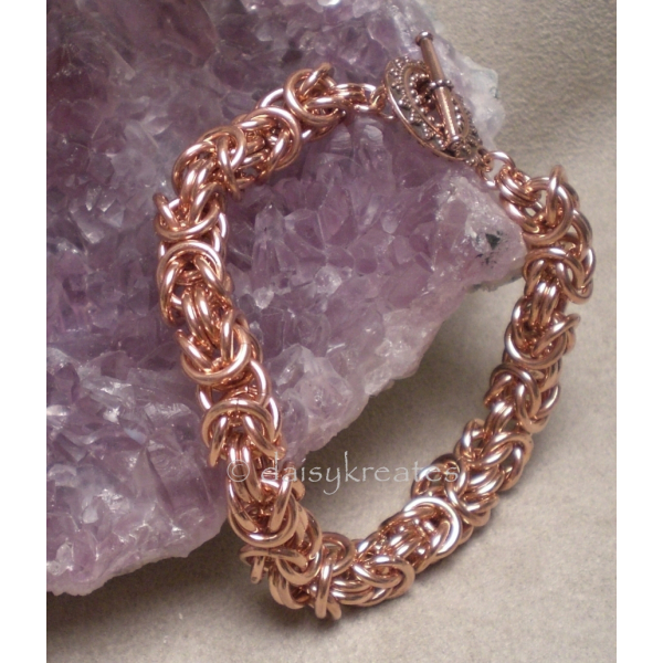 Chunky Copper Byzantine Chainmaille Bracelet