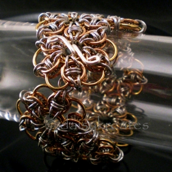 Celtic Rose Hex Sheet Bracelet closes seamlessly with handforged toggle clasp