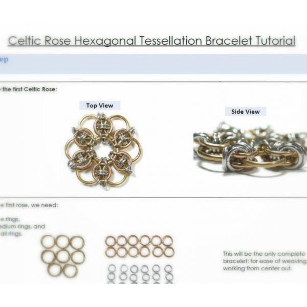 Celtic Rose Hexagonal Tessellation Bracelet Tutorial  sample page