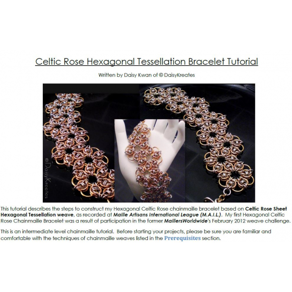 Celtic Rose Hexagonal Tessellation Bracelet Tutorial sample page
