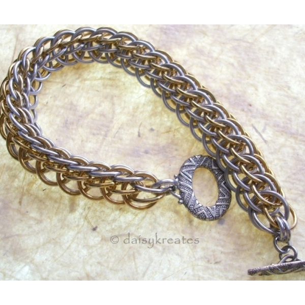 Layered Half Persian bracelet closes with comfortable toggle clasp