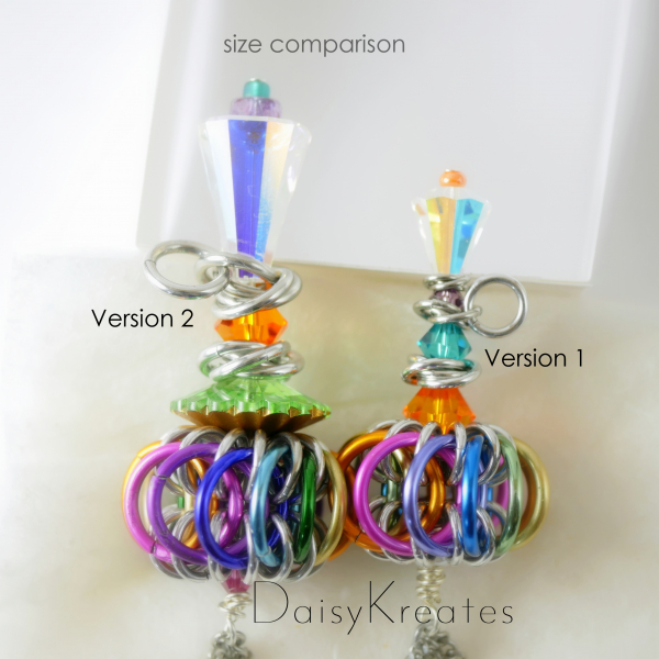 Size comparison of large and small Genie Bottle pendants