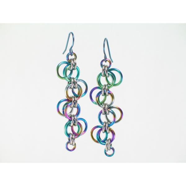 Niobium Forget-Me-Not Earrings - Long version