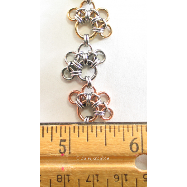 Annie's Petite Paw Prints Bracelet in Mixed Metals with Heart Clasp