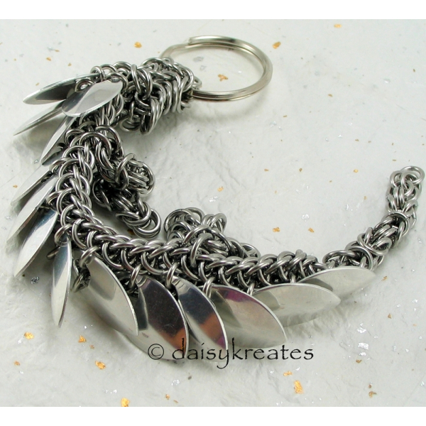 Dragon made with shiny bright aluminum scales