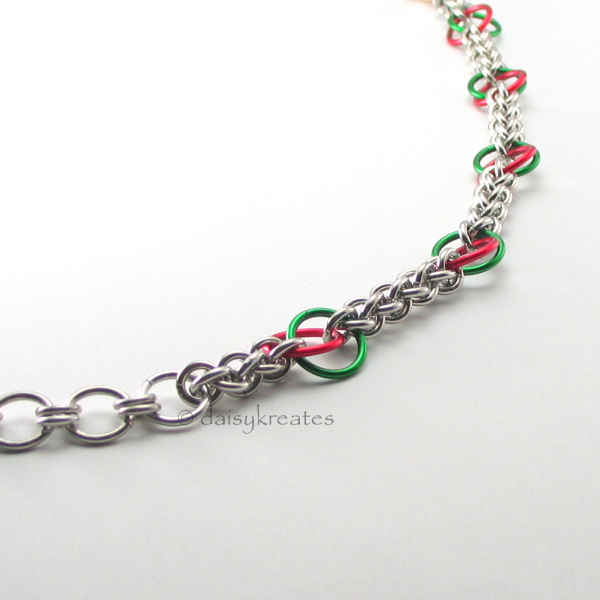 Little red and green mobius flowers symbolize colorul Poinsettia for holiday joy