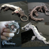 Chainmaille Pet Dragon Key Fob in all Stainless Steel Rings