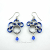 Blue Nose's PawPrints Earrings with Swarovski Crystal Bead Dangles Blue Nose's PawPrints Earrings with Swarovski Crystal Bead Dangles