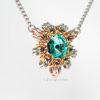 Byzantine Sun necklace with smaller pendant in Swarovski turquoise blue
