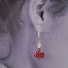 Genie Bottles Earrings with Red Chainmaille Whirlybirds