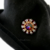 Ruby Red Sunburst hat pin with Swarovski crystals