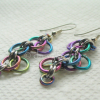 Short version of the earrings has 3 sets of petals Niobium Forget-Me-Not Earrings - Short version