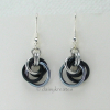 Petite Tea Rose Earrings in Black Ice Mix