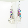 Tea Rose chainmaille earrings show off colors and textures from all sides