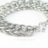 Classic and Bold Half Persian Chainmaille Bracelet in Bright Aluminum