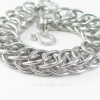 Classic and Bold Half Persian Chainmaille Bracelet in Bright Aluminum