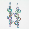 Long version of the earrings has 4 sets of petals Niobium Forget-Me-Not Earrings - Long version