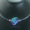 Three-Color Danish Knot Choker Necklace in Anodized Niobium Three-Color Danish Knot Choker Necklace in Anodized Niobium