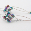 Japanese Polyhedron Nox Earrings in shiny sterling silver and colorful anodized