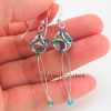 These pretty earrings are made of sterling silver, natural titanium, anodized ni
