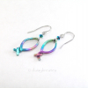 Rainbow Fish Earrings in Multi Color Anodized Niobium Rainbow Fish Earrings in Multi Color Anodized Niobium