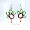 Red green pawprints earrings, whimsical and festive, perfect for Christmas Red green pawprints earrings, whimsical and festive, perfect for Christmas