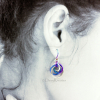 Sterling Silver and Teal Purple Niobium Tea Rose Earrings