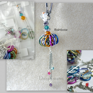 Rainbow Genie Bottle Pendant DIY kit, petite size DIY Kit for Rainbow Genie Bottle Pendant, Version 1