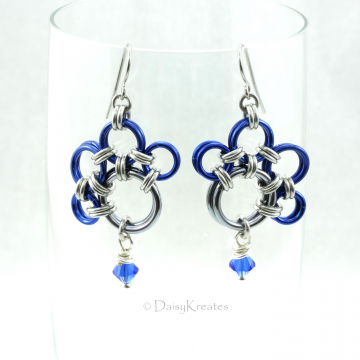 Blue Nose's PawPrints Earrings with Swarovski Crystal Bead Dangles Blue Nose's PawPrints Earrings with Swarovski Crystal Bead Dangles