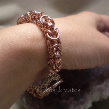 Chunky Copper Byzantine Chainmaille Bracelet