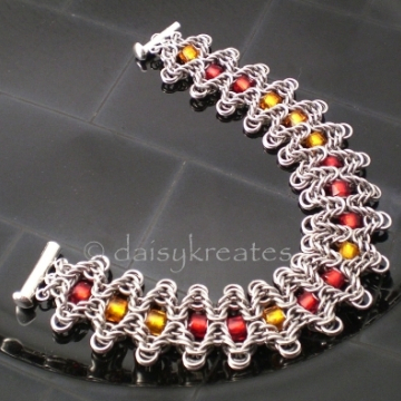 Staggered Byzantine Chainmaille Braclet, Bollywood by way of Byzantine