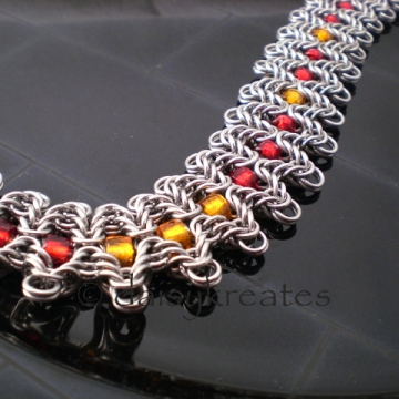 Staggered Byzantine Chainmaille Braclet, Bollywood by way of Byzantine