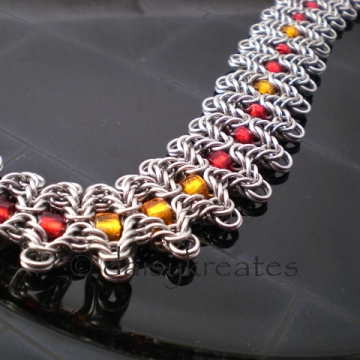 Staggered Byzantine Chainmaille Braclet, Bollywood by way of Byzantine