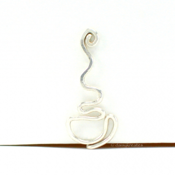 Sterling silver Coffee Cup ear climber with right handle