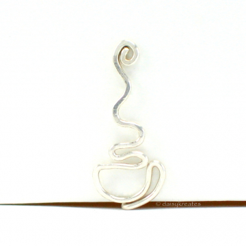 Sterling silver Coffee Cup ear climber with right handle Sterling silver Coffee Cup ear climber with right handle