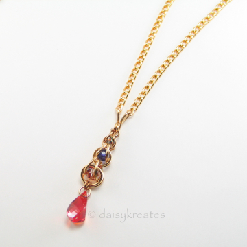 Golden Harvest Long Y Necklace in casual elegant style