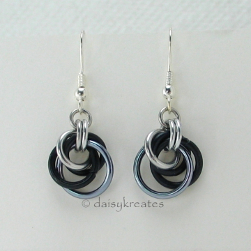 Petite Tea Rose Earrings in Black Ice Mix Petite Tea Rose Earrings in Black Ice Mix