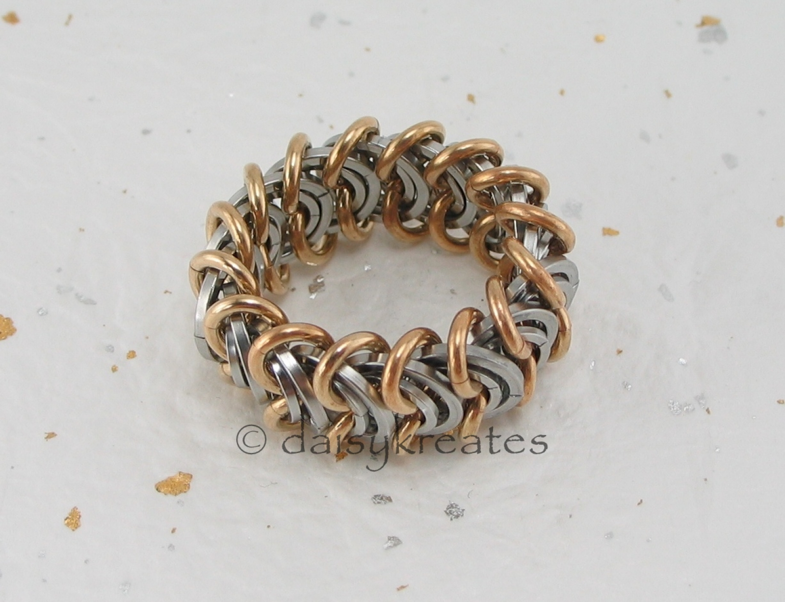 Vertebrae Chainmaille Finger Ring DaisyKreates