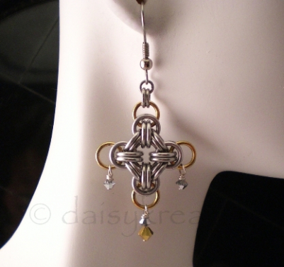 Chainmaille Cross Earrings